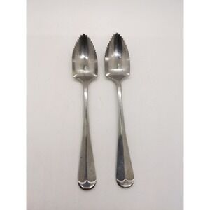 Oxford Hall Jamestown/Old Westbury Grapefruit Spoons Set of 2 Serrated Edge